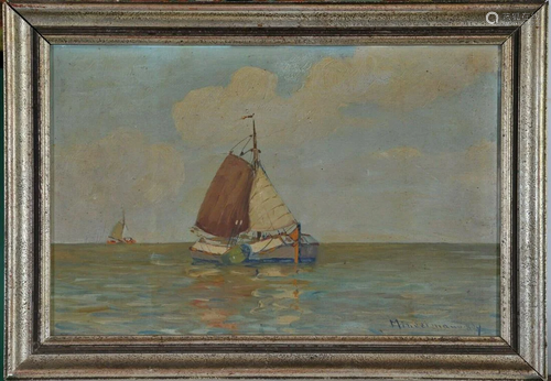 Seascape With A Sailing Ship Oil Painting