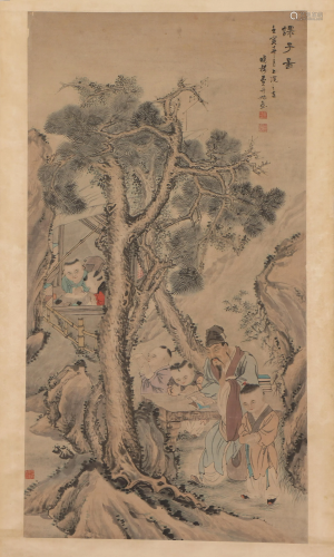 A CHINESE PAINTING HANGING-SCROLL OF SCHOLAR UN…