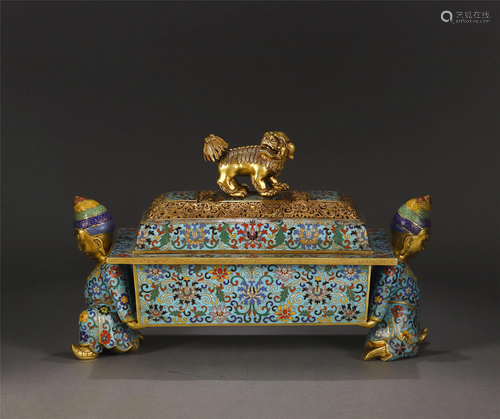 A CLOSIONNE ENAMEL INCENSE BURNER