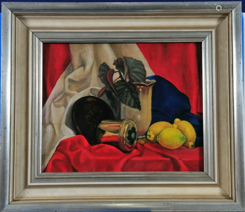 Modern Still Life, 1920's Oil Painting