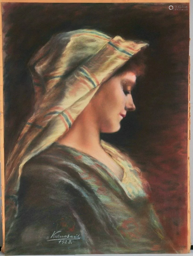 Lady with A Scarf Oil Painting