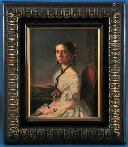 Portrait of A Seated Young Lady Oil Painting