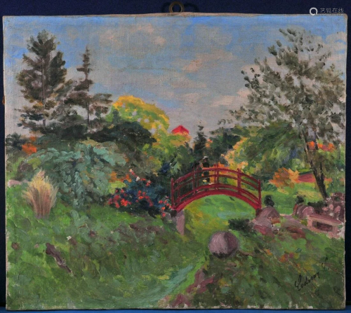 Small Bridge Oil Painting