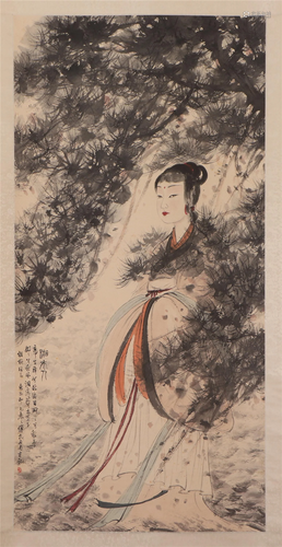 A CHINESE PAINTING HANGING-SCROLL OF ELEGANT LADY