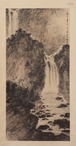 A CHINESE PAINTING HANGING-SCROLL OF SCHOLAR CO…