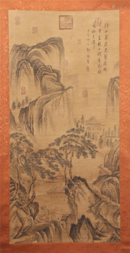 A CHINESE PAINTING HANGING-SCROLL OF SERENE STUDIO