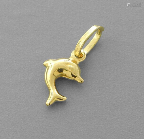 14K YELLOW GOLD DOLPHIN CHARM PENDANT POLISHED SMALL