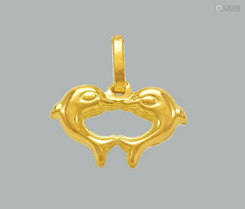 NEW 14K YELLOW GOLD DOLPHIN PENDANT POLISHED