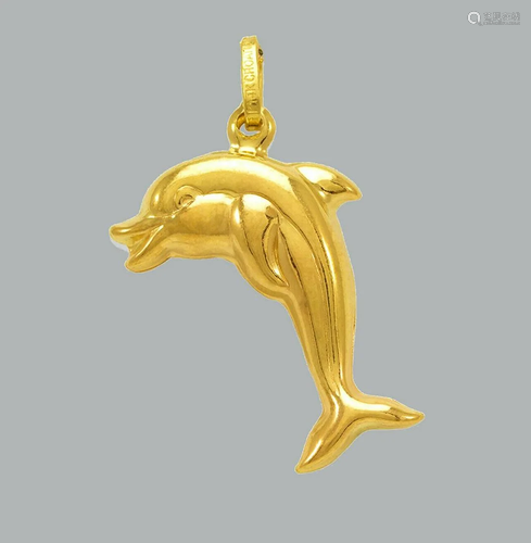 NEW 14K YELLOW GOLD DOLPHIN PENDANT POLISHED