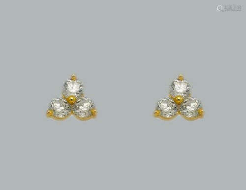 NEW 14K YELLOW GOLD STUD CZ EARRINGS SCREW BACK