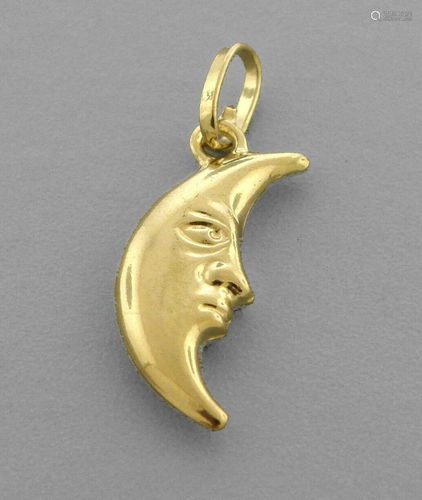 NEW 14K YELLOW GOLD MOON PENDANT / CHARM