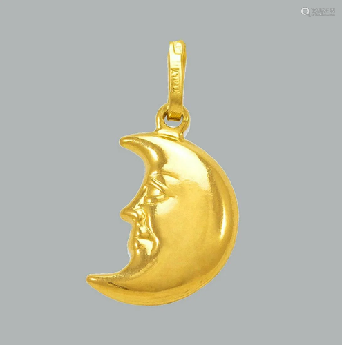 NEW 14K YELLOW GOLD MOON PENDANT / CHARM