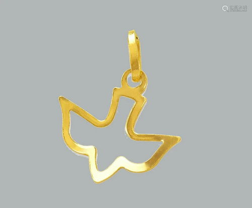 NEW 14K YELLOW GOLD DOVE PENDANT / CHARM