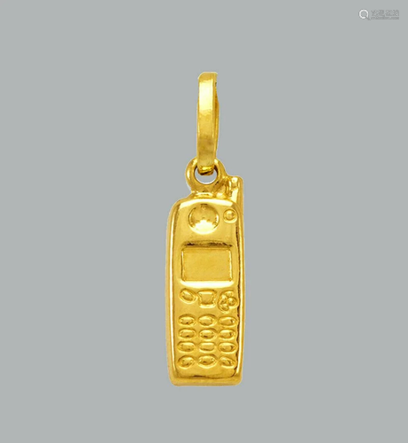 NEW 14K YELLOW GOLD PHONE PENDANT / CHARM