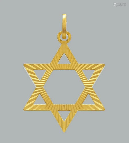 NEW 14K YELLOW GOLD STAR OF DAVID PENDANT / CHARM