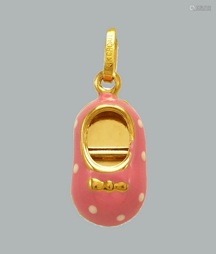 NEW 14K YELLOW GOLD ENAMEL PENDANT / CHARM BABY …