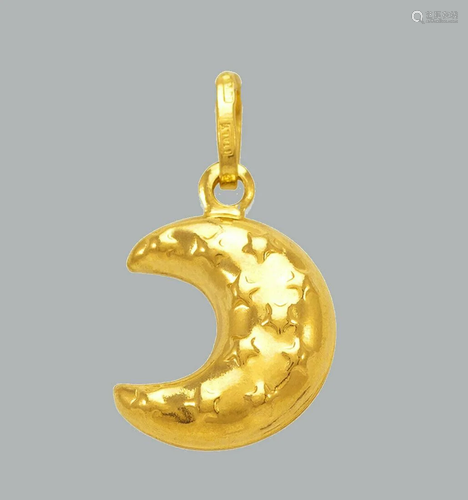 NEW 14K YELLOW GOLD STARS ON MOON PENDANT / CHA…