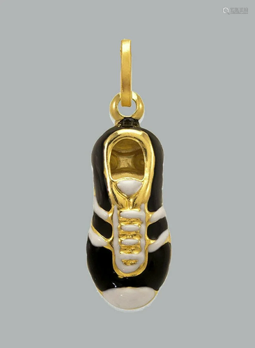 NEW 14K YELLOW GOLD ENAMEL PENDANT / CHARM SOCC…