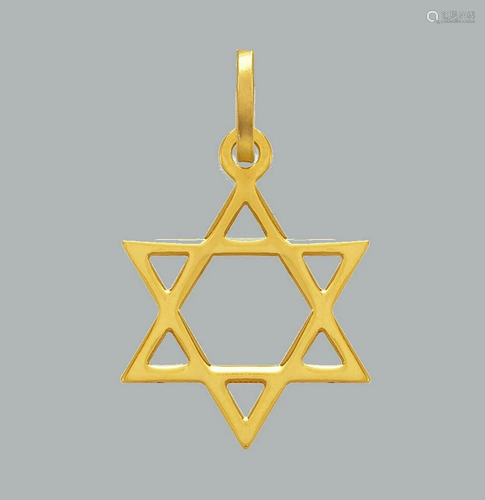 NEW 14K YELLOW GOLD STAR OF DAVID PENDANT / CHARM