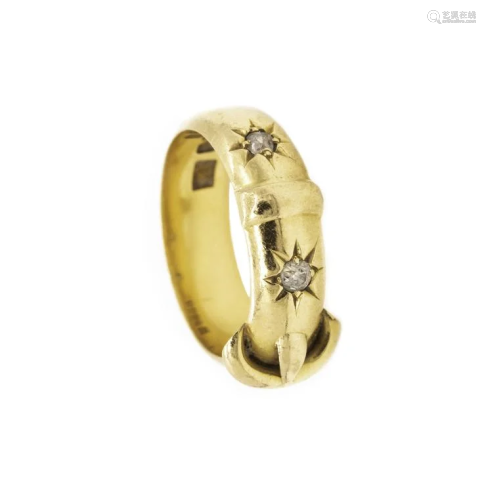 Victorian buckle 18k Gold & Diamonds Ring