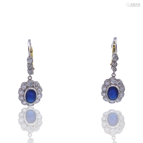 Rosetta Sapphires, Diamonds & 18k Gold Earrings
