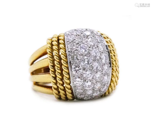 VAN CLEEF & ARPELS 18k Gold & Platinum diamonds Ring