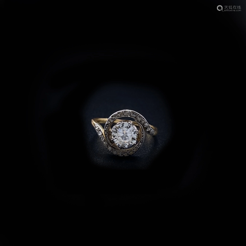 Art Deco Diamonds Engagement Ring