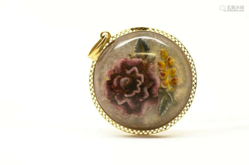 Vintage Intaglio 18k Gold Pendant