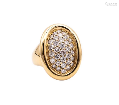 CARTIER PARIS 18k Gold Diamonds Baignoire Ring