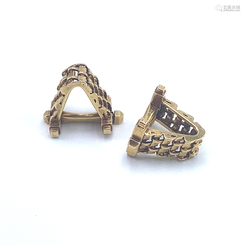 Art Deco French 18k Gold stirrup Cufflinks