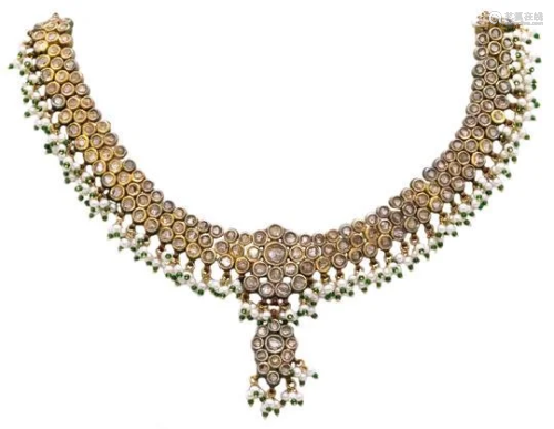 INDIAN MUGHAL COURT 21k, Diamonds necklace