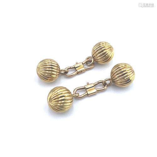 French Doble Cufflinks 18k Gold