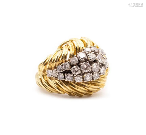 Mid-century Diamonds, 18k Gold & Platinum Ring