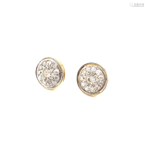 Diamonds & 18k Gold Round Earrings