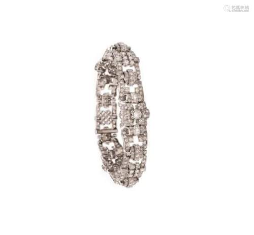 Platinum Art Deco 14.79ctw Diamonds Bracelet