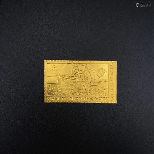 24k yellow Gold 10c Stamp