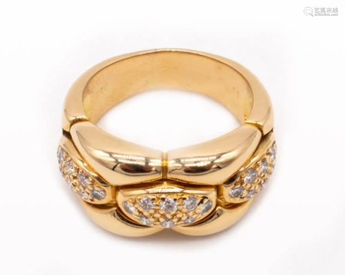 CARTIER PARIS 18k Gold & Diamonds cocktail Ring