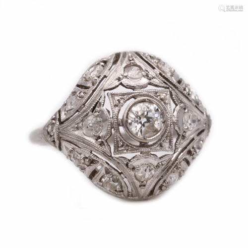 Art Deco Diamonds Platinum Ring