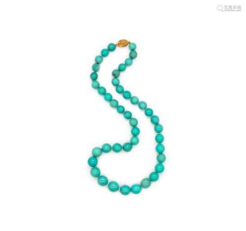 No treated Turquoises gradated beads Necklace