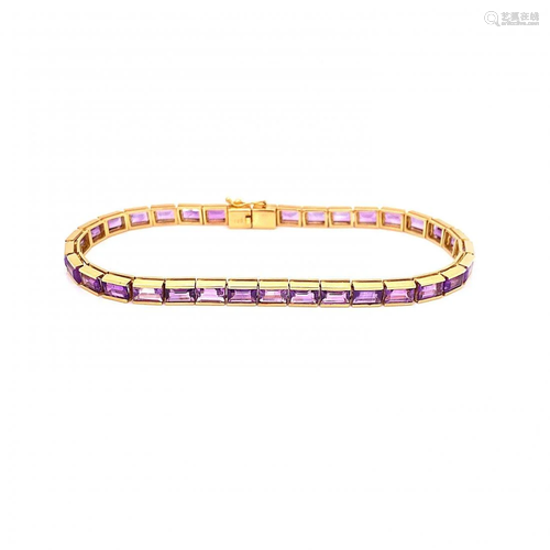 18k Gold and Amethyst Bracelet