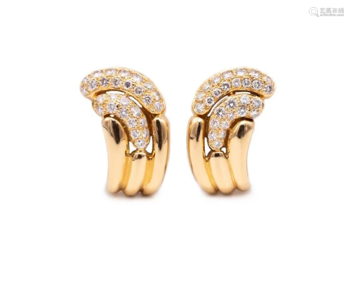 BOUCHERON PARIS 18k Gold & Diamonds Earrings