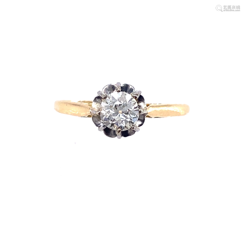 Vintage Diamond engagement 18k Gold Ring