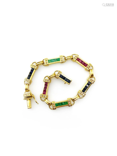 Nathan Sapphires, Rubies, Emeralds, Diamonds 18k Gold