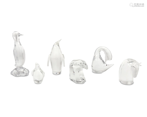 A group of crystal animal figures