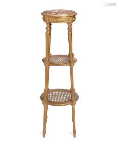 A French Louis XVI-style carved giltwood stand