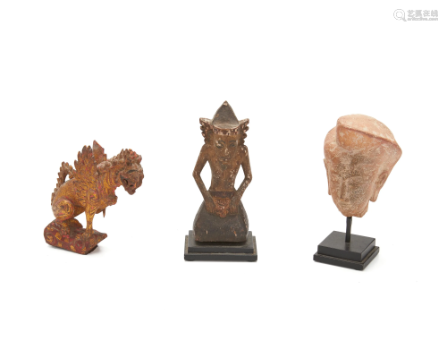 Three Indonesian figural sculptures