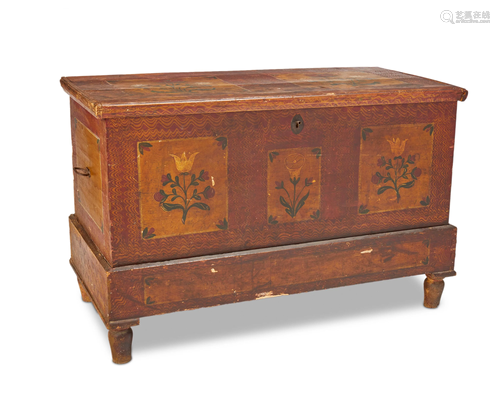 A Pennsylvania Dutch painted wood chest