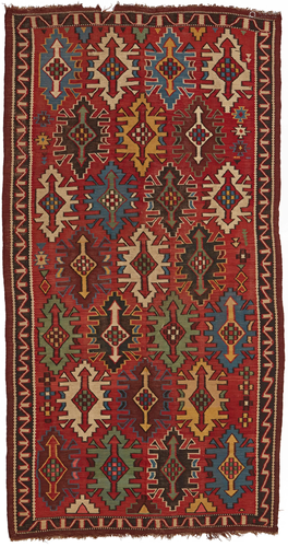 A Kuba area rug