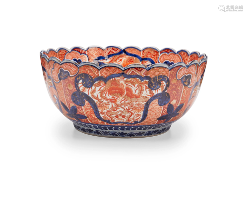 A large Chinese Imari porcelain bowl