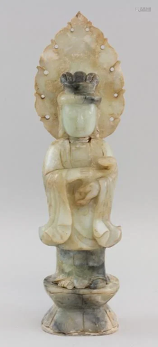 Chinese White Jade Carved Guanyin